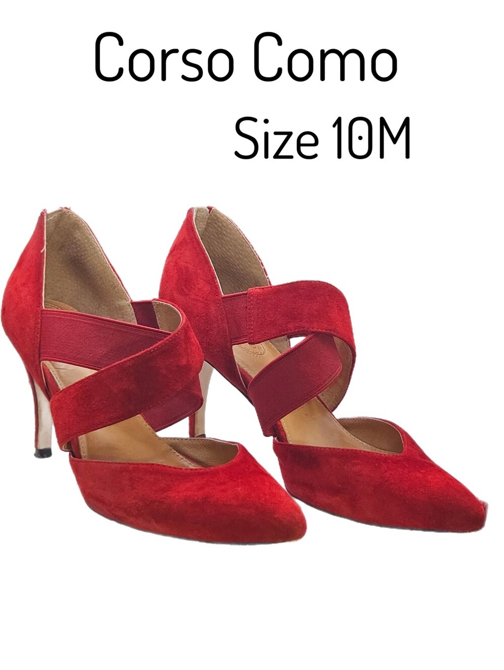 Corso Como Collette Elegant Red Suede Heeks Size 10